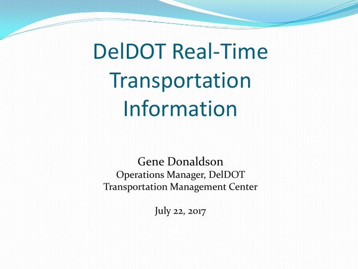 deldot real time transportation information