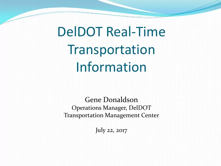 deldot real time transportation information