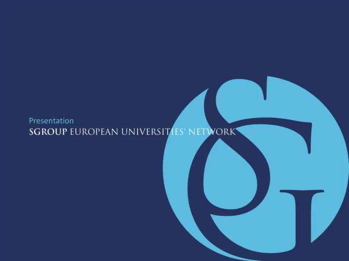 presentation sgroup european universities network