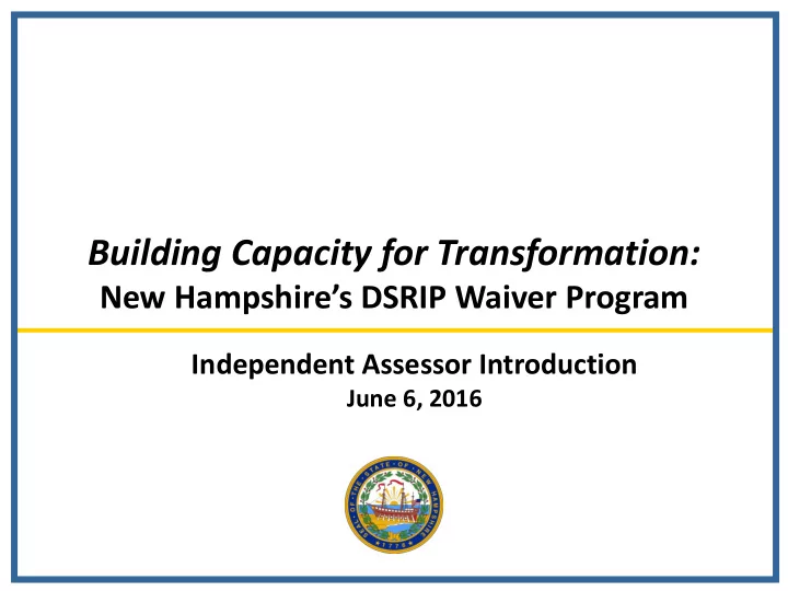 building capacity for transformation