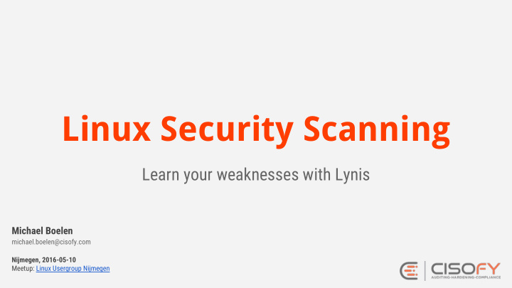 linux security scanning