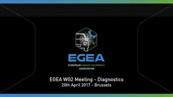 EGE  GEA W  A WG2  G2 Mee  eeti  ting - Diagnos  nostics  tics  20  20th April 20  2017  17 -