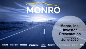 Investor  Presentation  June 2020  Safe Harbor Statement and Non-GAAP Measures  Certain statements