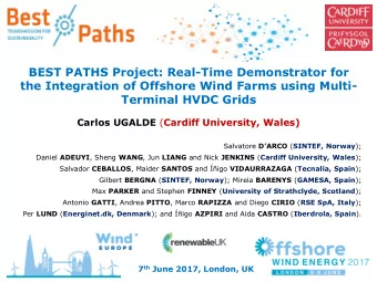 BEST PATHS Project: Real-Time Demonstrator for  the Integration of Offshore Wind Farms using Multi-