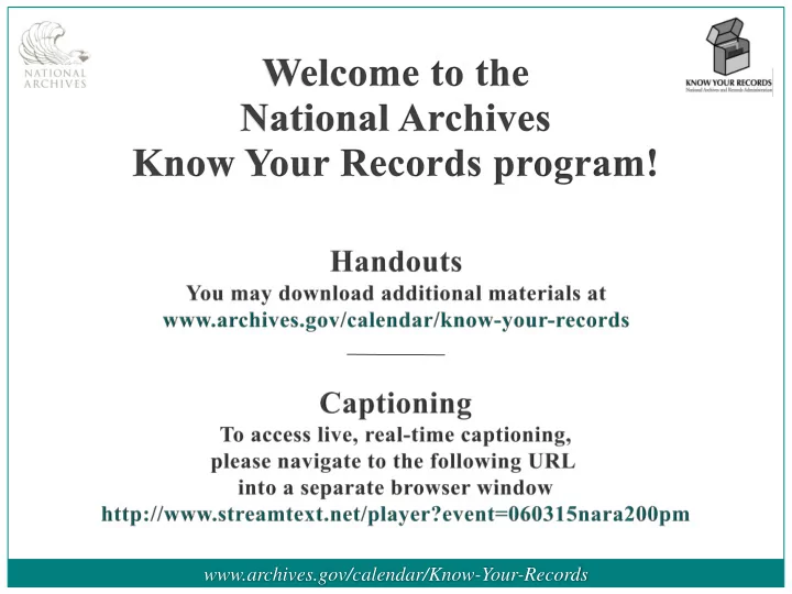 www archives gov calendar know your records the national