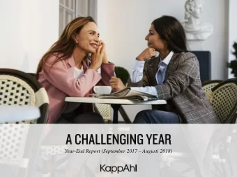 Year-End Report (September 2017  Augusti 2018)  Gran Bille  Peter Andersson  Acting President