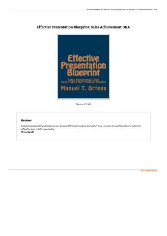 Effective Presentation Blueprint: Sales Achievement DNA  Effective Presentation Blueprint: Sales