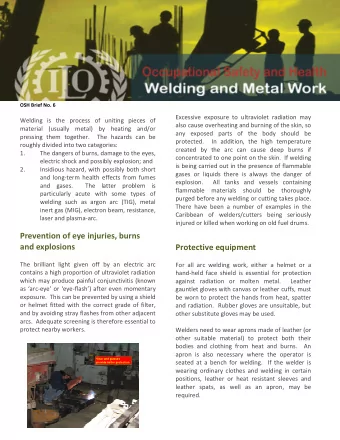 Prevention of eye injuries, burns  and explosions  Protective equipment  The brilliant light given