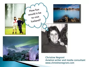 Christi  stine  ne Negroni  roni  Aviatio  ion  n write  ter and media consul  sulta  tant  nt