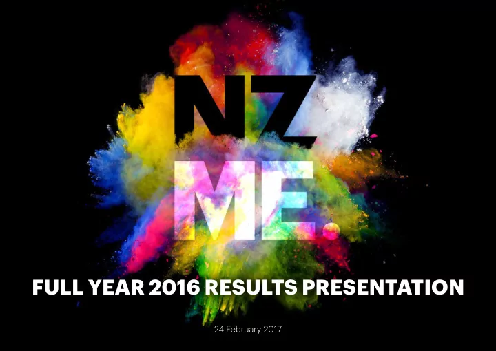 full year 2016 results presentation