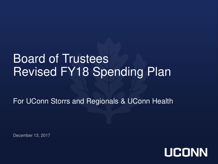 board of trustees revised fy18 spending plan