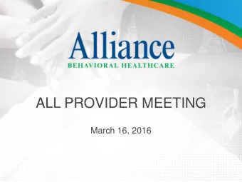 ALL PROVIDER MEETING  March 16, 2016  APAC UPDATES  Mark Germann  Disaster Mental Health Training