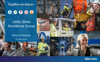 Utility Strike  Avoidance Group  Steve Crossland 11 th Dec 2014  1  What is USAG?    Members