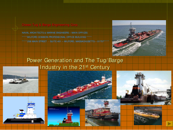 power generation and the tug barge power generation and