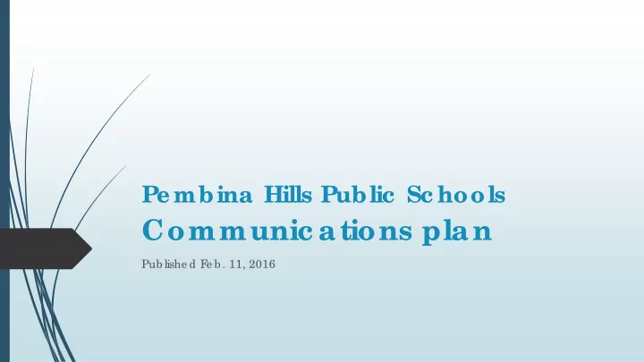 communic ations plan