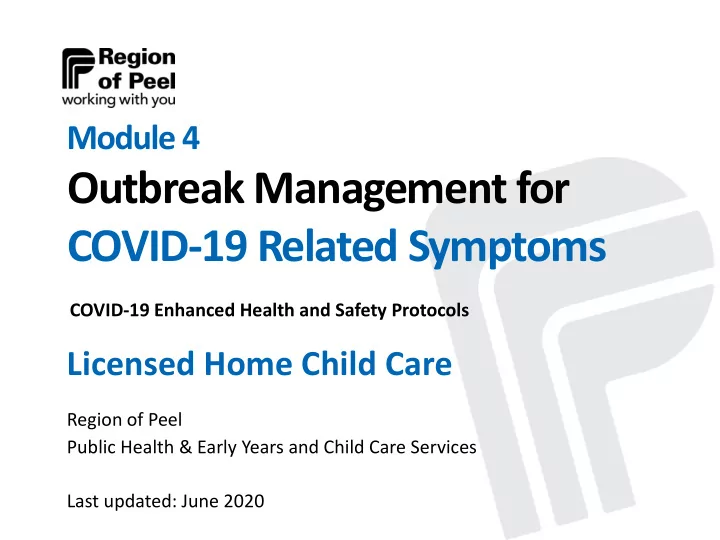 outbreak management for