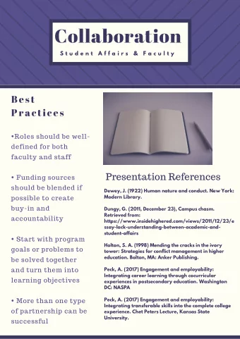 Collaboration  S t u d e n t  A f f a i r s  &amp;  F a c u l t y  Best  Practices  Add subheading
