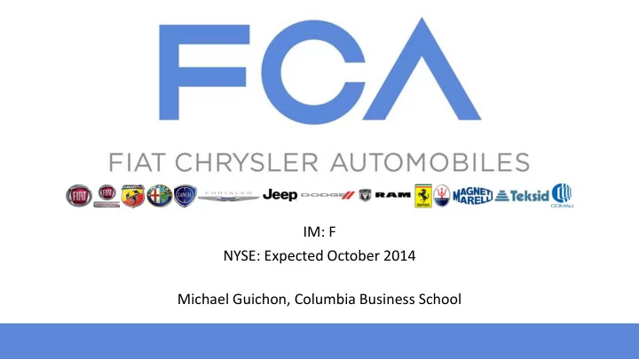 im f nyse expected october 2014