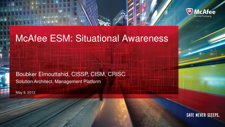 mcafee esm situational awareness