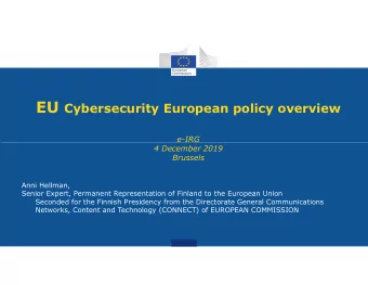 EU in action about cybersecurity  NIS Directive  5G  Cybersecurity Act  GDPR  Contractual  ISACs