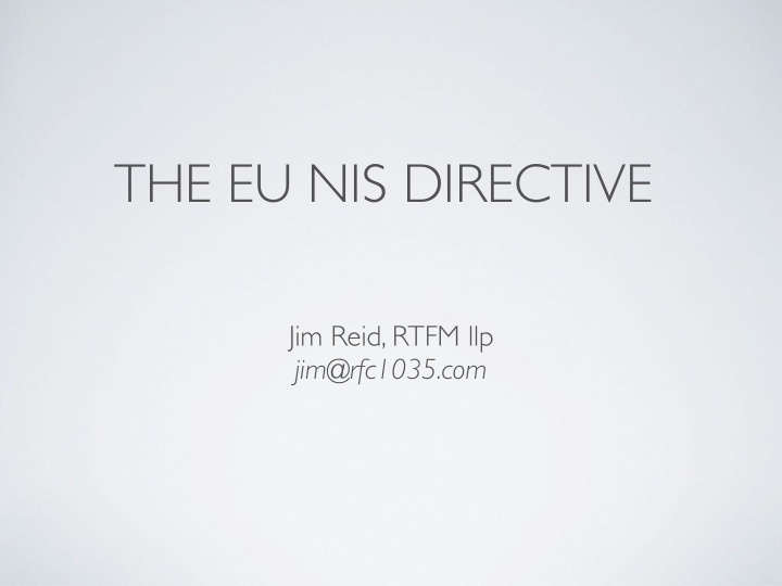 the eu nis directive
