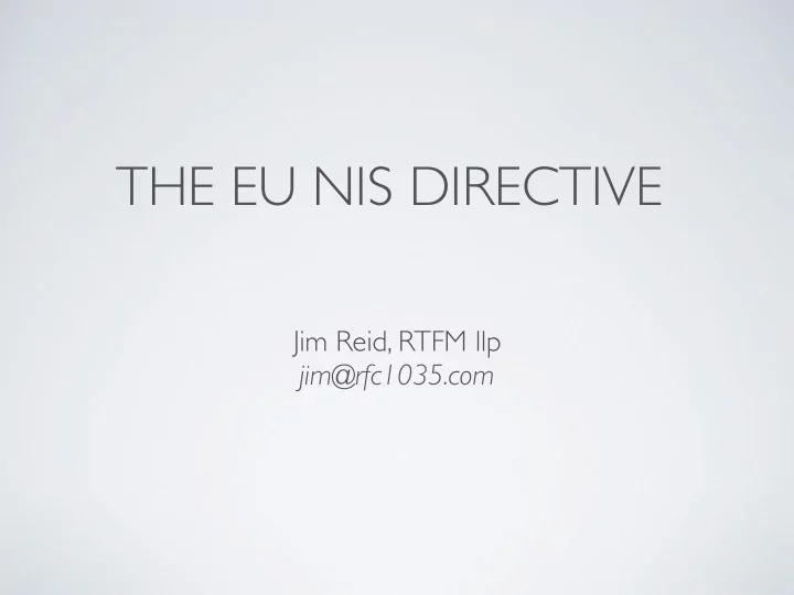 the eu nis directive