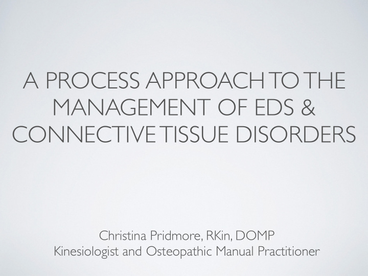 a process approach to the management of eds amp