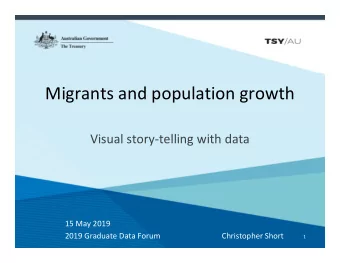 Migrants and population growth  Visual story-telling with data  15 May 2019  2019 Graduate Data