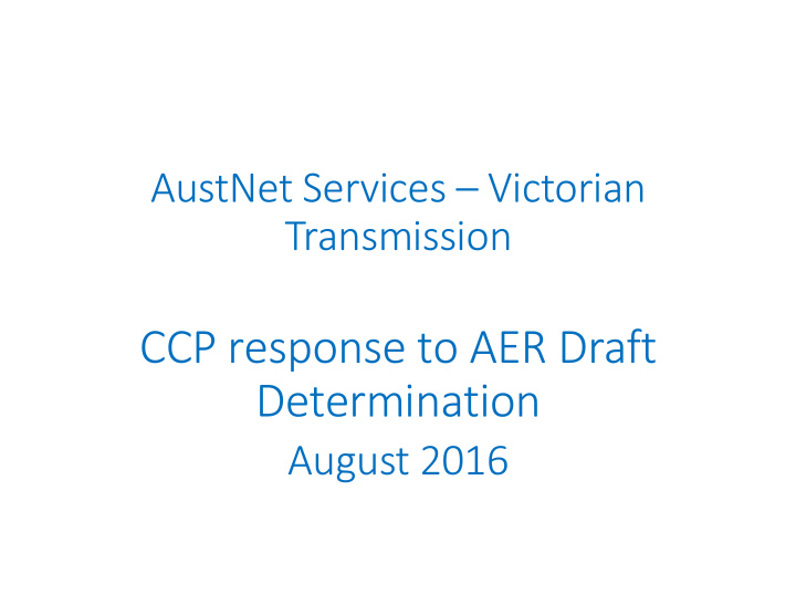 ccp response to aer draft determination