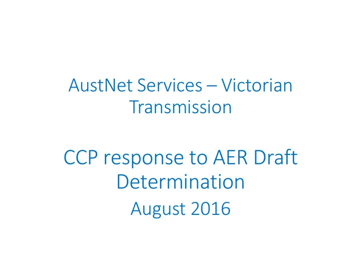 ccp response to aer draft determination