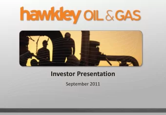 Investor Presentation  September 2011  Disclaimer This presentation contains certain forward -