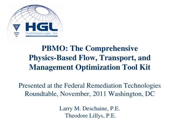 pbmo the comprehensive physics based flow transport and