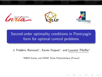 Second-order optimality conditions in Pontryagin  form for optimal control problems eric Bonnans