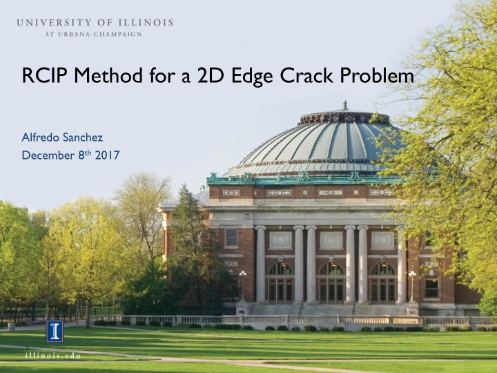 rcip method for a 2d edge crack problem