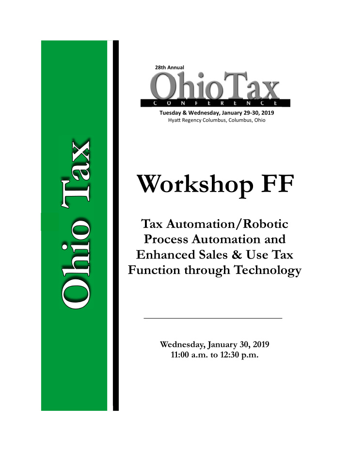 workshop ff tax automation robotic process automation and