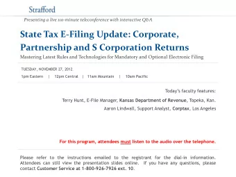 Partnership and S Corporation Returns  Mastering Latest Rules and Technologies for Mandatory and