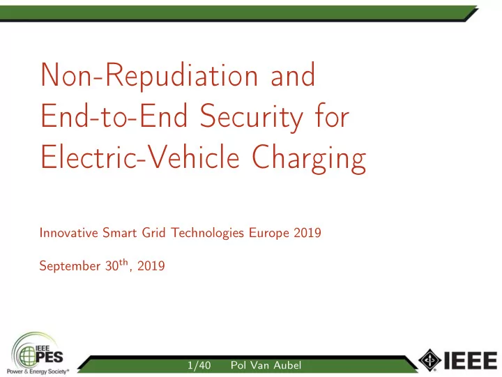 non repudiation and end to end security for electric