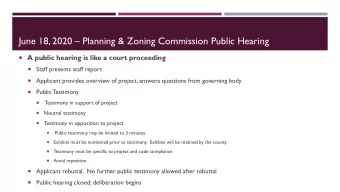 June 18, 2020  Planning &amp; Zoning Commission Public Hearing  A public hearing is like a