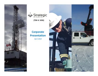 Corporate  Presentation April 2018  Advi  Advisor  sory  This presentation should be read in