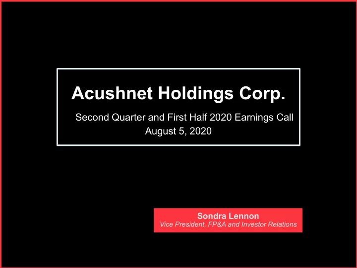 acushnet holdings corp