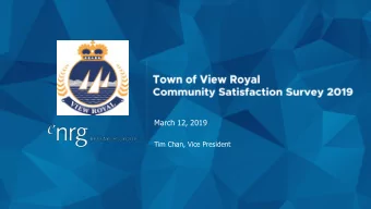 March 12, 2019  Tim Chan, Vice President ABOUT NRG RESEARCH GROUP          NRG  RG