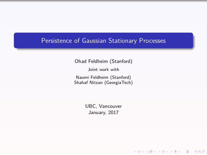 persistence of gaussian stationary processes