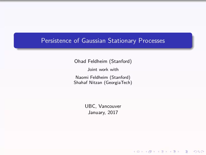 persistence of gaussian stationary processes