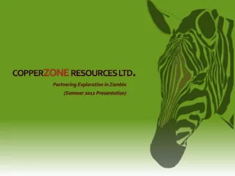 Experienced Management  6 Key Copper Prospects  Copper Targets, Artisanal Mining Christian de