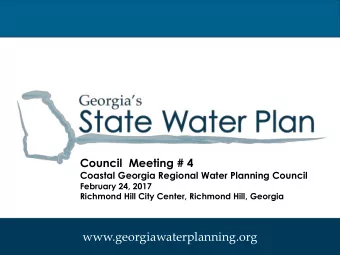 www.georgiawaterplanning.org  Welcome/Introductions/Approve  Agenda/Meeting Objectives
