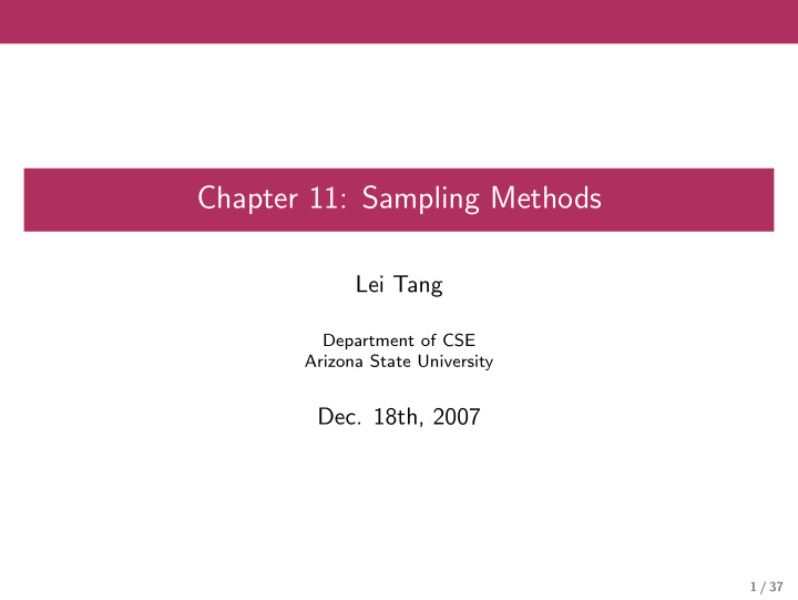 chapter 11 sampling methods
