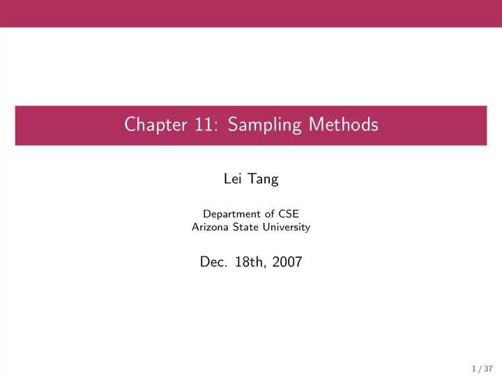 chapter 11 sampling methods