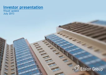 Investor presentation  Visual update  July 2013  Summary of 2013 Planned Deliveries  Projects
