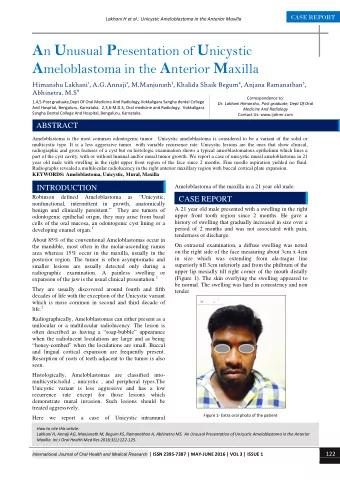 DISCUSSION  Ameloblastoma- Type III(Mural type) . Later the lesion  was surgically excised (Figure
