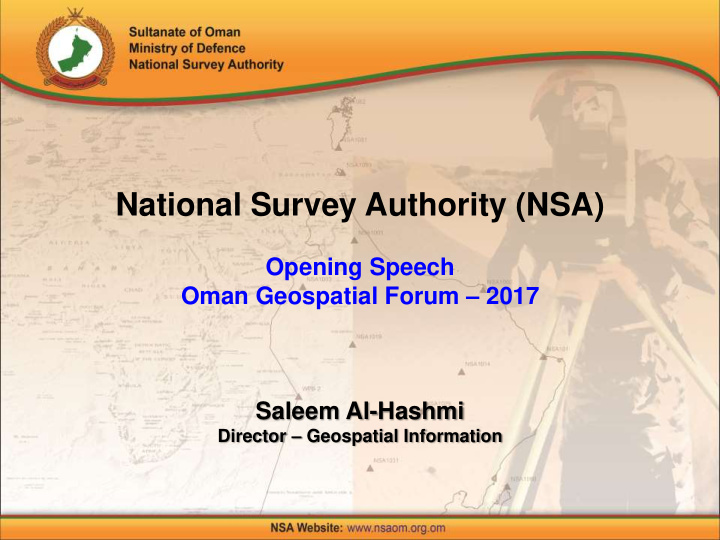 national survey authority nsa opening speech oman